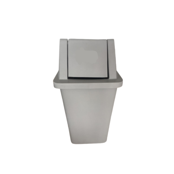 Lixeira Quadrada Basculante Cinza 200Lts