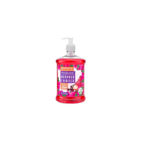 Sabonete Liquido 01Lts Morango E Hibiscus C/ Pump Premisse