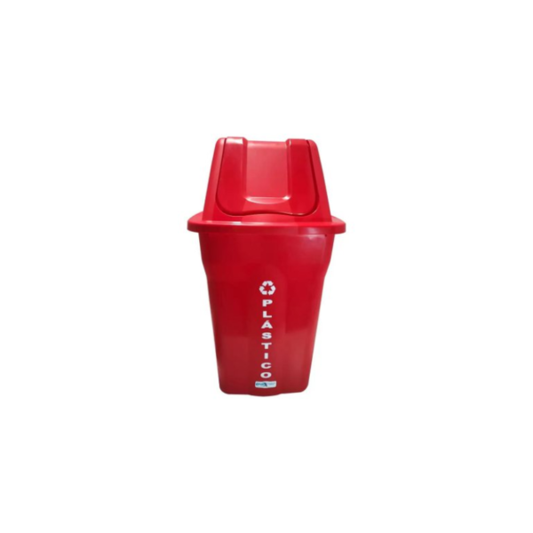 Lixeira Seletiva 60L Vermelha Basculante Santana Plastico