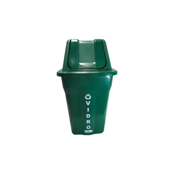 Lixeira Seletiva 60 L Verde Basculante Santana Vidro
